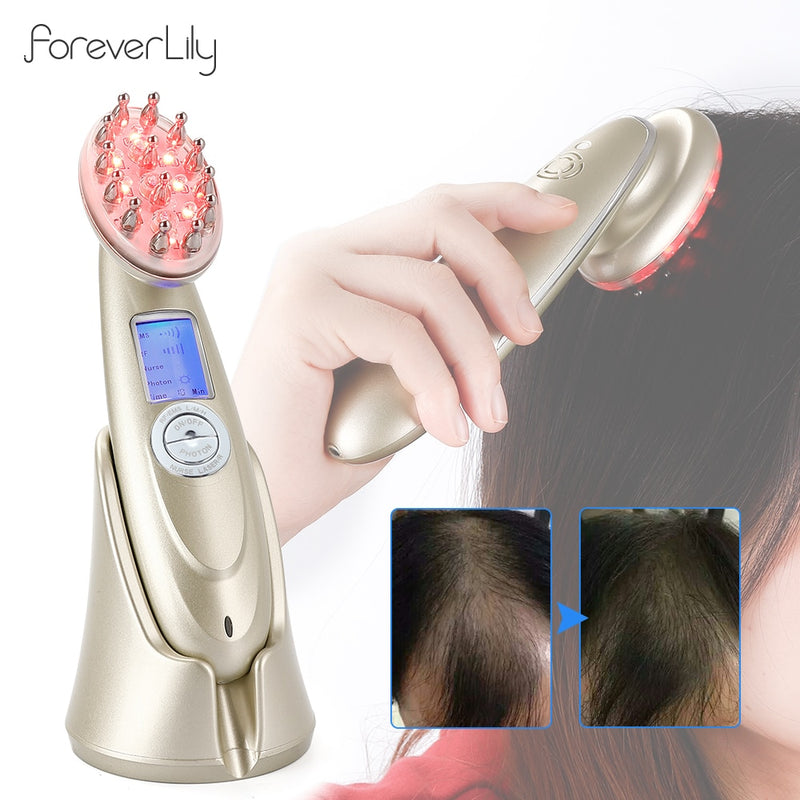 Electric Laser Hair Growth Comb Infrared EMS RF Vibration Massager Microcurrent Hair Care Hair Loss Treatment Hair Regrowth - Glow Mart Direct