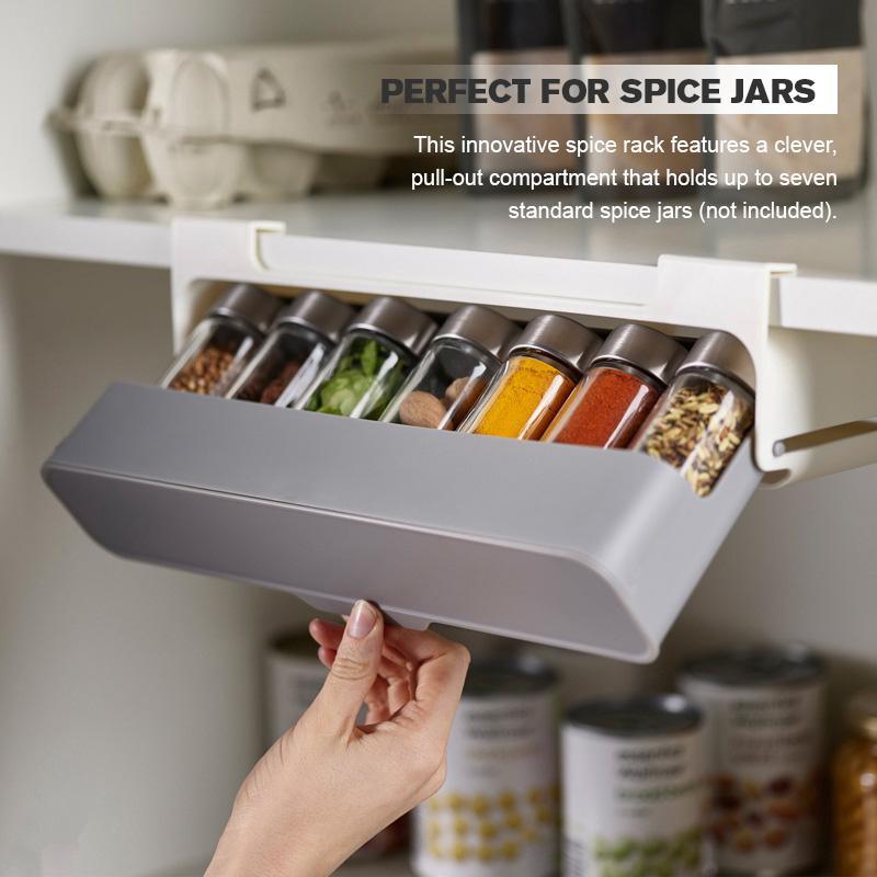 Kitchen Self-Adhesive Wall-Mounted Spice Organizer - Glow Mart Direct