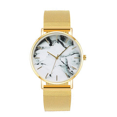 Fashion Rose Gold Mesh Band Creative Marble Female Wrist Watch Luxury Women Quartz Watches Gifts Relogio Feminino Drop Shipping - Glow Mart Direct