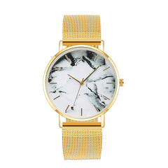 Fashion Rose Gold Mesh Band Creative Marble Female Wrist Watch Luxury Women Quartz Watches Gifts Relogio Feminino Drop Shipping - Glow Mart Direct