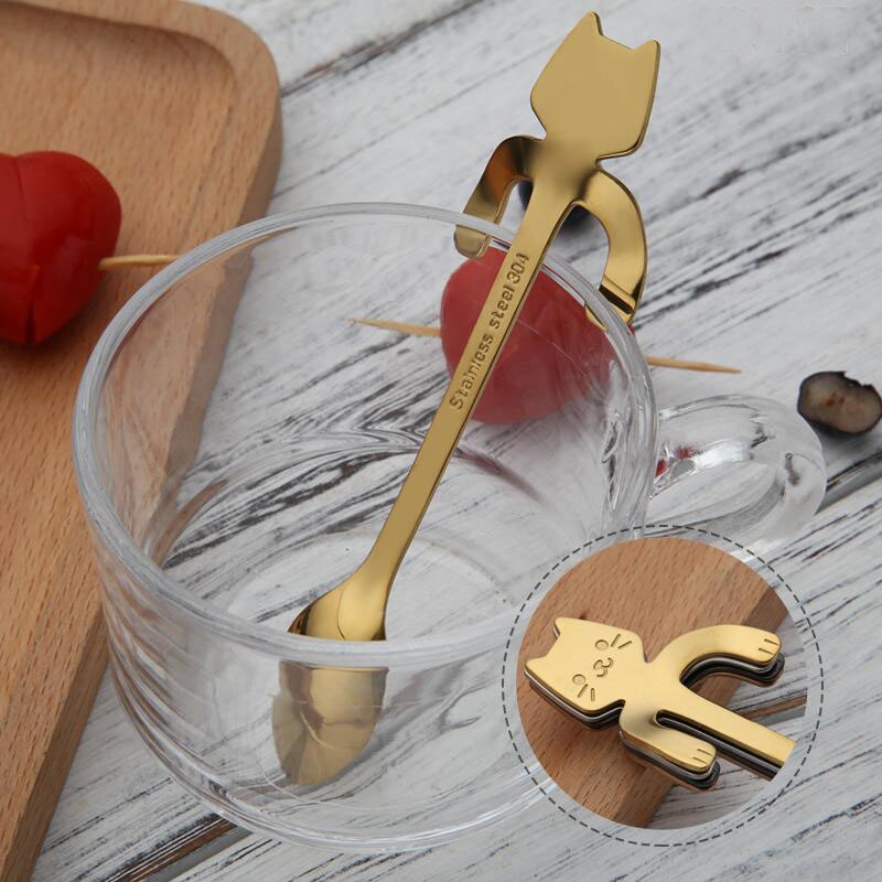 STAINLESS STEEL CAT TEASPOONS - Glow Mart Direct